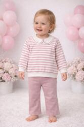 SuperBaby Set cu dungi Bymurat cu bluză în dungi și pantaloni bej comozi