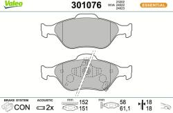 VALEO Sada brzdových platničiek kotúčovej brzdy VALEO 301076 (301076)