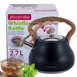 Kamille Hagyományos Acél Vízforraló Gázsíppal Indukciós Kamille (KM-1092 KAMILLE CZAJNIK STALOWY 2,7 L)