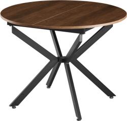 Mobikon Masa dining extensibila fier negru mdf stejar inchis Abero 100x100-140x75 cm (0000400789)