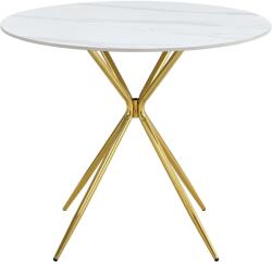 Mobikon Masa rotunda marmura metal auriu Mekner 90x75 cm (0000405651)