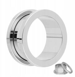  Klasszikus Csavaros Fém Alagút Piercing Ezüst 25mm (TP3007-SILVER25mm)