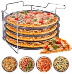 kamille 4 Db-os Pizzaforma Készlet Állvánnyal Pizzaforma 30 cm Kamille (KM6045)