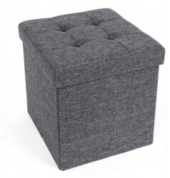 SONGMICS Steppelt puff szürke 38 cm-es Loft lábtartó tárolóval (LSF27Z)