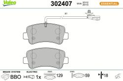 VALEO Sada brzdových platničiek kotúčovej brzdy VALEO 302407 (302407)