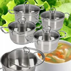 Zwieger Lovro 4 Db-os Edénykészlet 8EL Rozsdamentes Acél Indukciós Üveg Fedél (ZW-GZL-8578)