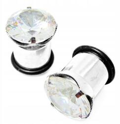  Alagút Plug Cirkónia Acél Flesh Alagút Átlátszó 10mm (FT6247-CLEAR10mm)