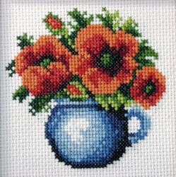 Orchidea Pipacs Keresztszemes Hímző Készlet