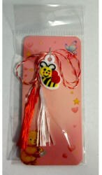 Flippy Martisor pentru Copii, Jolie, Model ALBINUTA, din Cauciuc, cu Snur Impletit Alb Rosu, Ambalaj Carton cu Design, Galben (teo-165807)