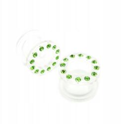  Alagút Plug Akril Csavarozott Cirkónia Zöld 6mm (TP128-GREEN6mm)