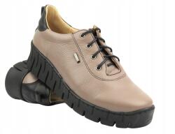 Helios Női Félcipő Helios 420 Khaki Bőr Fűzött Cipzár Barna (420.071)