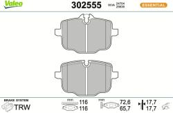 VALEO Sada brzdových platničiek kotúčovej brzdy VALEO 302555 (302555)