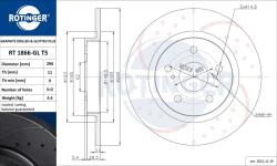 ROTINGER Disc frana ROTINGER GRAPHITE DRILLED & SLOTTED PLUS RT 1866-GL T5 (RT 1866-GL T5)