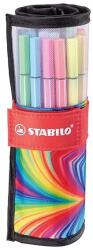 STABILO Filctoll, készlet, 1 mm, felcsavarható, STABILO "Pen 68 ARTY", 25 különböző színű (corTST682507120)