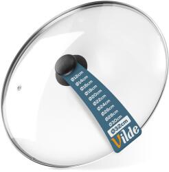 Vilde 32 cm-es univerzális üvegfedő, Vilde, magas hőmérsékletnek ellenálló, fogantyúval, rozsdamentes acél, fekete (199030)