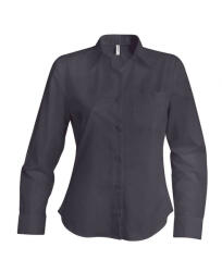 Kariban Női blúz Kariban KA542 Ladies' Long-Sleeved Cotton poplin Shirt -2XL, Zinc