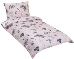 BellaTEX ágynemű pamut, 90 / 217 réti virágok szürke, rózsaszín 140 × 200, 70 × 90 (11407)