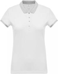 Kariban Női galléros póló Kariban KA259 Ladies’ Two-Tone piqué polo Shirt -S, White/Oxford Grey