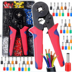 LEAN Toys Krimpelőprés Készlet Kábelhüvelyek Rögzítéséhez Tokban 1200 db