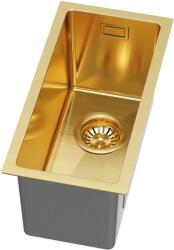 Ruvetti Stelio chiuveta din oțel cu sifon 44x22 cm auriu 5001S_MINI_PVD_GOLD_P (5001SMINIPVDGOLDP) Chiuveta