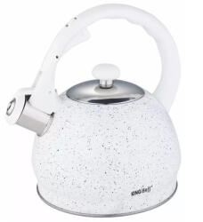 Kinghoff Teáskanna, Sípszóval, Fehér Gránit Mintás, 2 L KH-1404
