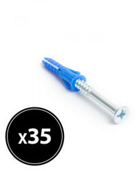 Handy 6x30 mm-es Tipli-Csavar Szett - 35 db - Tégla és Betonfalhoz (04825A)