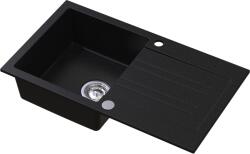 Ruvetti Pino chiuvetă din granit 77x44 cm negru 3001PI_BC160_W (3001PIBC160W) Chiuveta