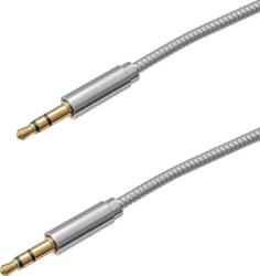 mobilNET Cablu AUX 2x 3, 5mm Jack 1m, Ambalaj eco, Argintiu