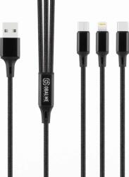 Obal: Me 3în1 AllConnect Cablu de Încărcare Rapidă USB-A/USB-C, Lightning, Micro-USB 1.2m Black