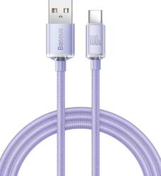 Baseus CAJY000405 Crystal Shine Series Cablu de Date USB - USB-C 100W 1, 2m Violet