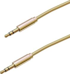 mobilNET Cablu AUX 2x 3, 5mm Jack 1m, Ambalaj eco, Auriu