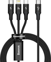 Baseus Rapid Series 3-în-1 cablu de date cu încărcare rapidă USB-C - USB-C/Lightning/MicroUSB 20W 1, 5m Negru
