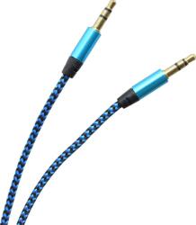 mobilNET Cablu AUX textil 2 x 3, 5mm Jack Albastru-negru