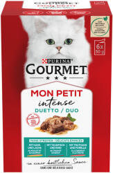 Gourmet 24x50g Gourmet Mon Petit lazac, csirke nedves macskatáp 18+6 ingyen