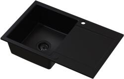 Ruvetti Signum gránit mosogató 79x50 cm fekete 3001S_FB160_W (3001SFB160W)