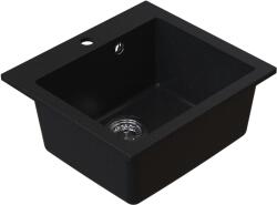 Ruvetti Ditto gránit mosogató 49x45 cm fekete 3001D_BC50_W (3001DBC50W)