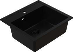 Ruvetti Ditto gránit mosogató 56x51 cm fekete 3001D_FB60_W (3001DFB60W)