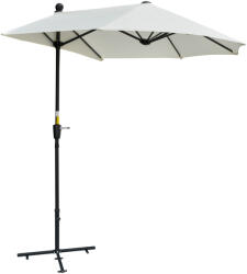 Outsunny Umbrelă Semicirculară cu Manivelă și Baldachin Anti-UV, 200x190x240 cm, Crem