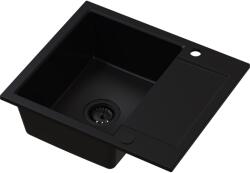 Ruvetti Signum gránit mosogató 59x50 cm fekete 3001S_FB120_W (3001SFB120W)