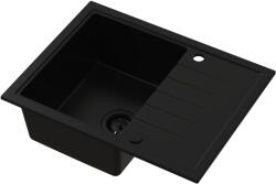 Ruvetti Axel gránit mosogató 65x50 cm fekete 3001AX_FB120_W (3001AXFB120W)