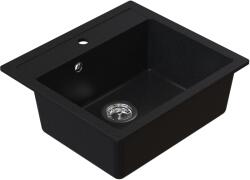 Ruvetti Ditto gránit mosogató 56x51 cm fekete 3001D_BC60_W (3001DBC60W)