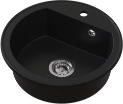 Ruvetti Ditto gránit mosogató 51x51 cm fekete 3001DR_BC_W (3001DRBCW)