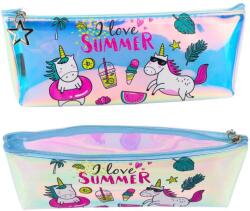 LeanToys Lean Toys Lányiskolai Holografikus Tolltartó Nyári Unikornisok 20x8Cm (21621) (21621)