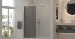 Erga Paris, Beépíthető zuhanyfal 160x200 cm, 8 mm-es szürke üveg, fekete profil, ERG-V02-PARIS-160x200-GR-BK (ERG-V02-PARIS-160X200-GR-BK)