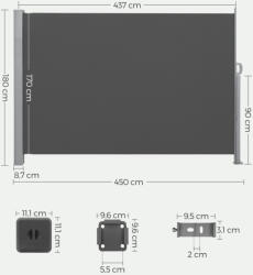 SONGMICS GSA589G01 Oldalsó Napellenző Antracit Színben (EUZ-GSA589G01) - platinashop
