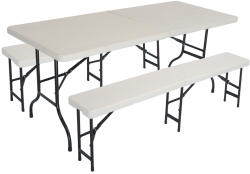 Klubfotel Asztal és 2 pad szett