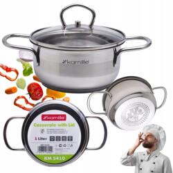 kamille Kis Fazék Fedővel Acél Gáz Indukciós 1L Kamille (KM5410)