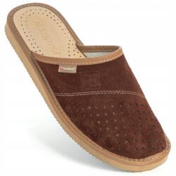 PanSzew Férfi Bőr Papucs Lyukacsos Szellőző Otthoni Cipő 40-46 PanSzew (Kapcie Męskie Skórzane Pantofle Góralskie)