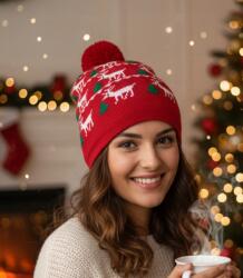 Agrafka Téli karácsonyi sapka pomponnal tökéletes ajándék (5902601728510)