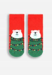 Coccodrillo Karácsonyi gyerek zokni piros macival 019/022 Coccodrillo ZC4 (5904986453537)
